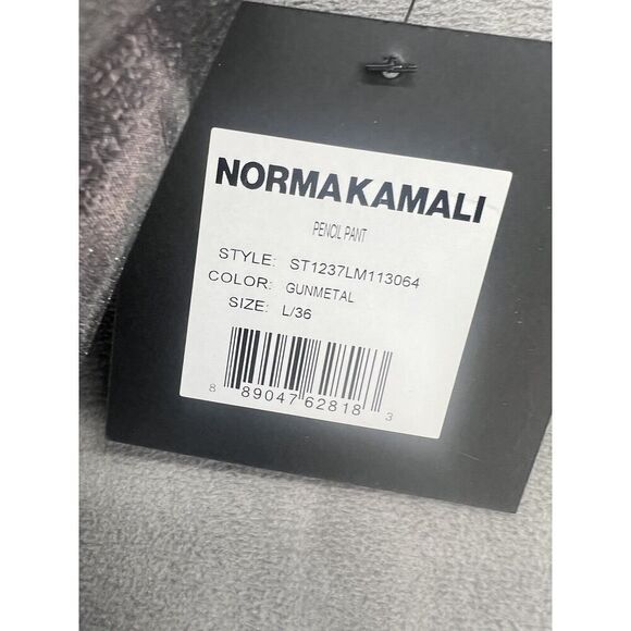 Free People Norma Kamali Pencil Pants Size Large Silver Metallic - Picture 8 of 9